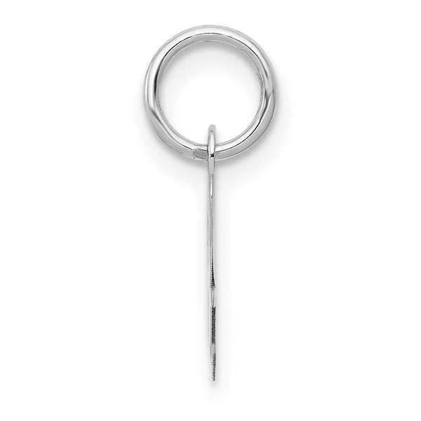 14K White Gold Small Script Letter Initial A Charm Pendant