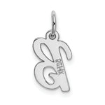 Load image into Gallery viewer, 14K White Gold Small Script Initial Letter B Charm Pendant
