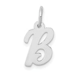 Load image into Gallery viewer, 14K White Gold Small Script Initial Letter B Charm Pendant
