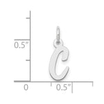Load image into Gallery viewer, 14K White Gold Small Script Initial Letter C Charm Pendant
