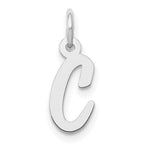 Load image into Gallery viewer, 14K White Gold Small Script Initial Letter C Charm Pendant
