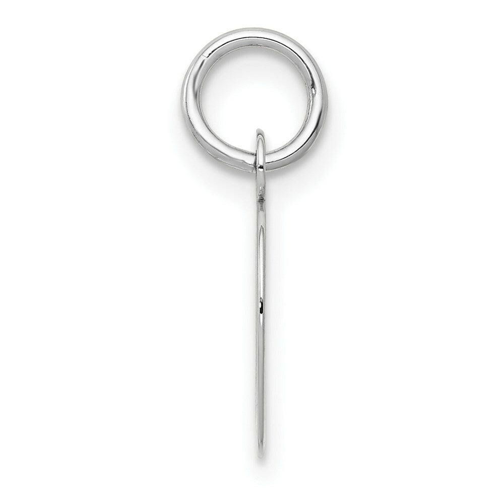 14K White Gold Small Script Initial Letter D Charm Pendant