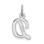 Load image into Gallery viewer, 14K White Gold Small Script Initial Letter D Charm Pendant
