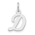 Load image into Gallery viewer, 14K White Gold Small Script Initial Letter D Charm Pendant
