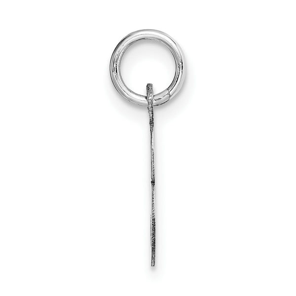 14K White Gold Small Script Initial Letter E Charm Pendant