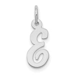 Load image into Gallery viewer, 14K White Gold Small Script Initial Letter E Charm Pendant
