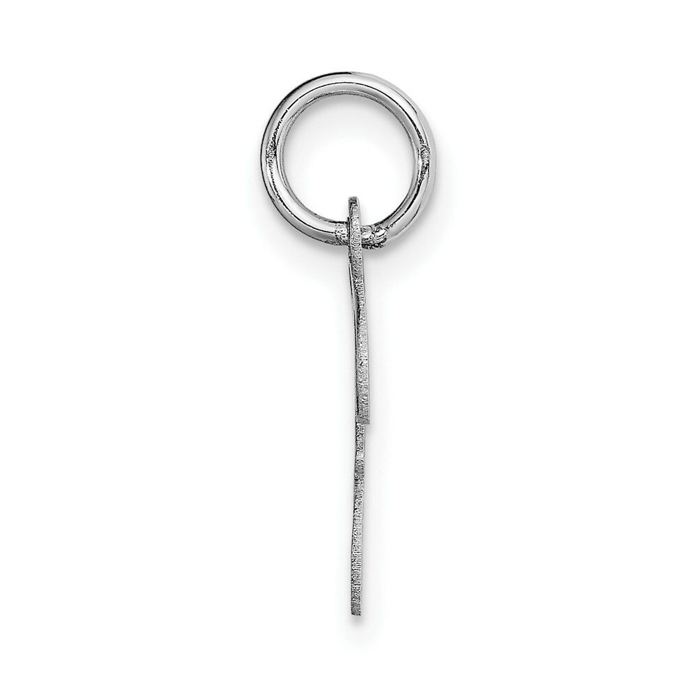 14K White Gold Small Script Initial Letter F Charm Pendant