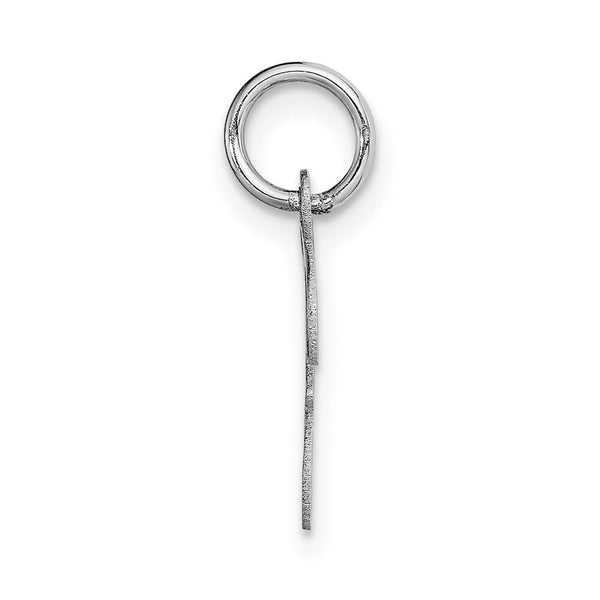 14K White Gold Small Script Initial Letter F Charm Pendant
