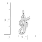 Load image into Gallery viewer, 14K White Gold Small Script Initial Letter F Charm Pendant
