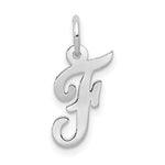 Load image into Gallery viewer, 14K White Gold Small Script Initial Letter F Charm Pendant

