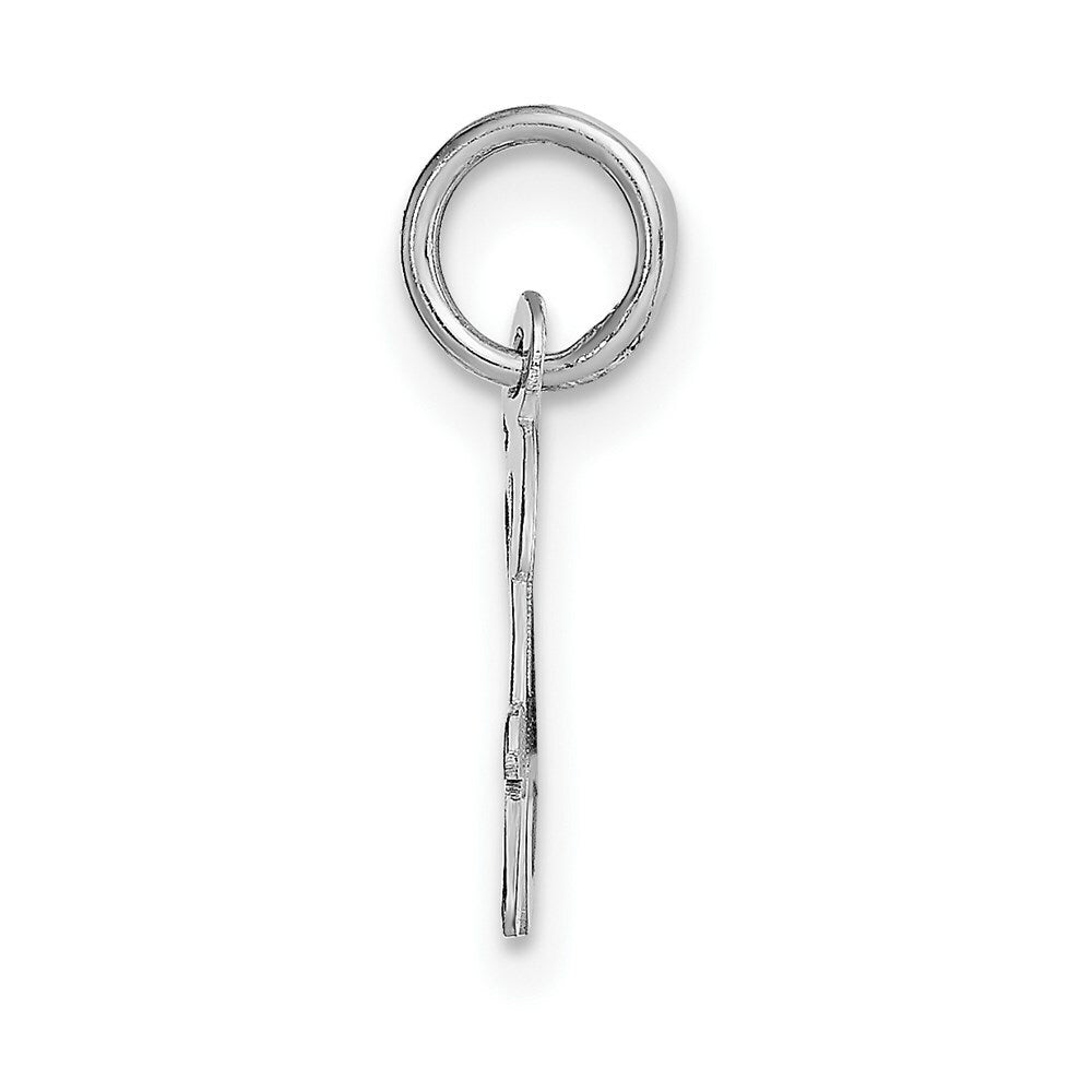 14K White Gold Small Script Initial Letter H Charm Pendant
