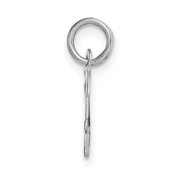 14K White Gold Small Script Initial Letter H Charm Pendant