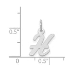 Load image into Gallery viewer, 14K White Gold Small Script Initial Letter H Charm Pendant
