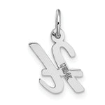 Load image into Gallery viewer, 14K White Gold Small Script Initial Letter H Charm Pendant
