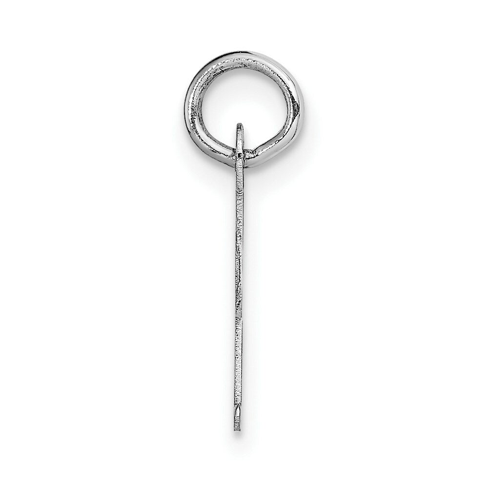 14K White Gold Small Script Initial Letter I Charm Pendant