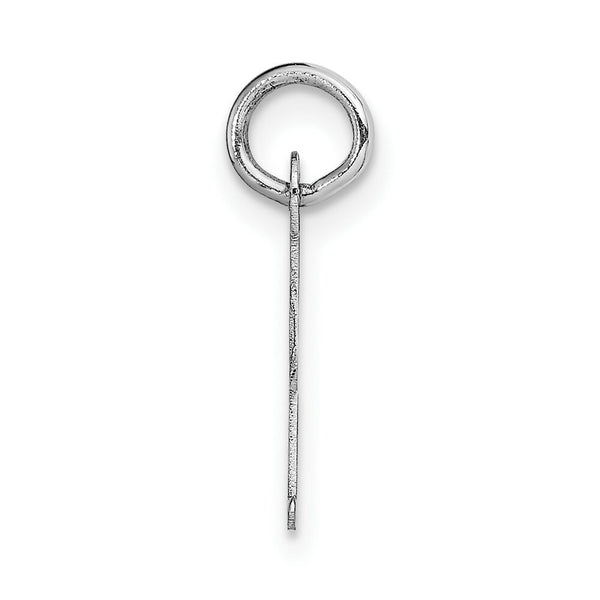 14K White Gold Small Script Initial Letter I Charm Pendant