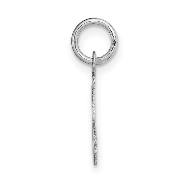 14K White Gold Small Script Initial Letter J Charm Pendant