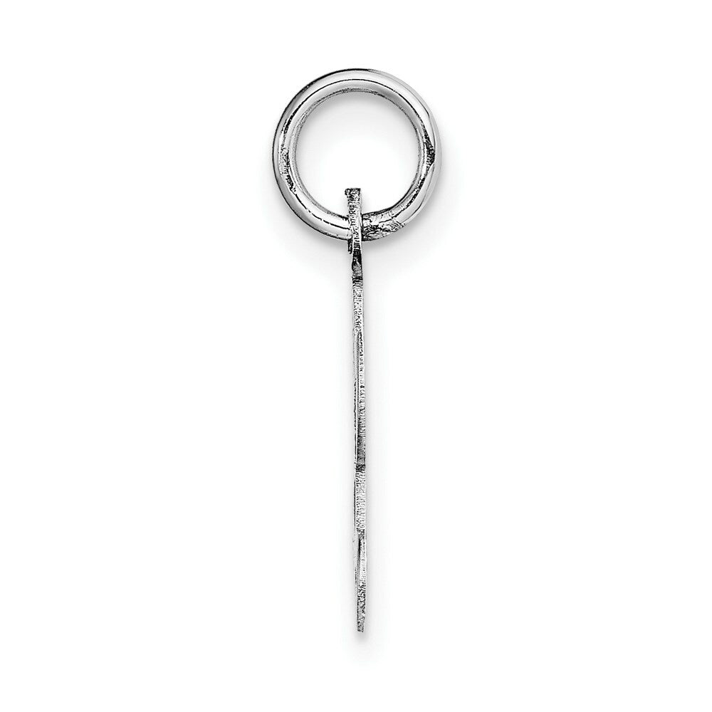 14K White Gold Small Script Letter Initial L Charm Pendant