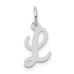 Load image into Gallery viewer, 14K White Gold Small Script Letter Initial L Charm Pendant
