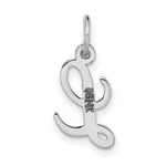 Load image into Gallery viewer, 14K White Gold Small Script Letter Initial L Charm Pendant
