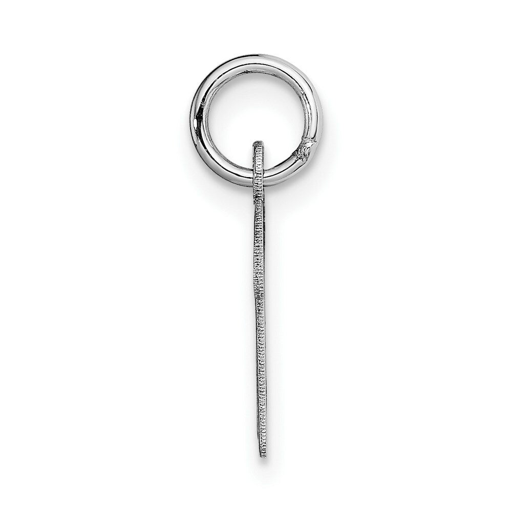 14K White Gold Small Script Initial Letter M Charm Pendant