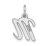 Load image into Gallery viewer, 14K White Gold Small Script Initial Letter M Charm Pendant
