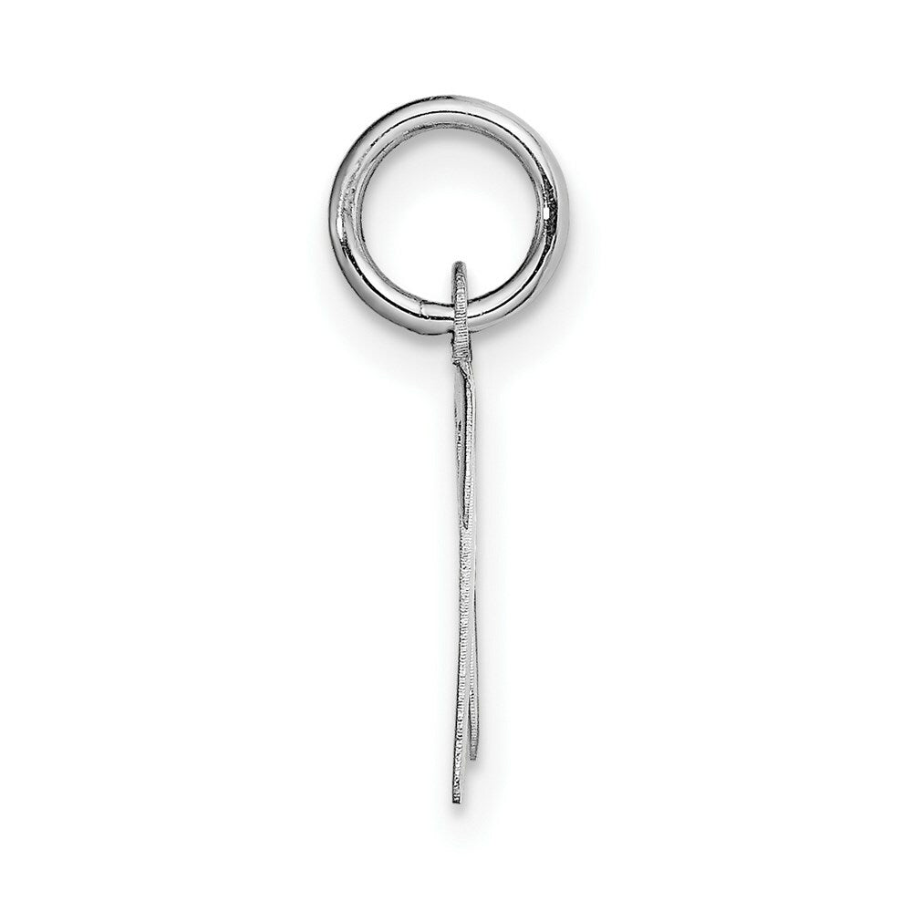 14K White Gold Small Script Initial Letter N Charm Pendant