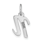 Load image into Gallery viewer, 14K White Gold Small Script Initial Letter N Charm Pendant
