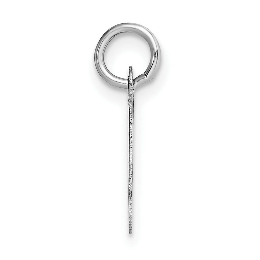 14K White Gold Small Script Initial Letter O Charm Pendant