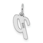Load image into Gallery viewer, 14K White Gold Small Script Initial Letter P Charm Pendant
