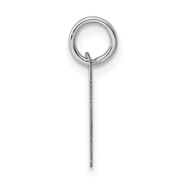 14K White Gold Small Script Initial Letter P Charm Pendant