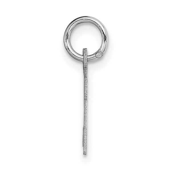 14K White Gold Small Script Initial Letter R Charm Pendant