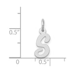 Load image into Gallery viewer, 14K White Gold Small Script Initial Letter S Charm Pendant
