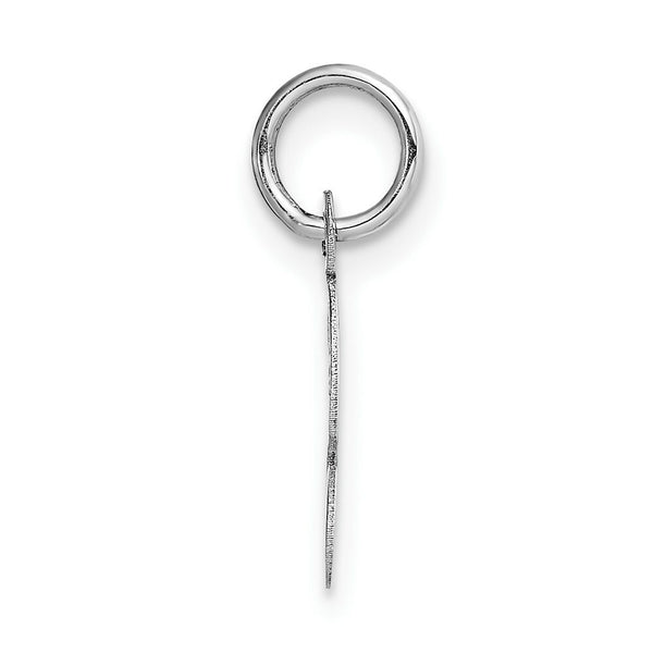 14K White Gold Small Script Initial Letter S Charm Pendant