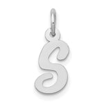 Load image into Gallery viewer, 14K White Gold Small Script Initial Letter S Charm Pendant

