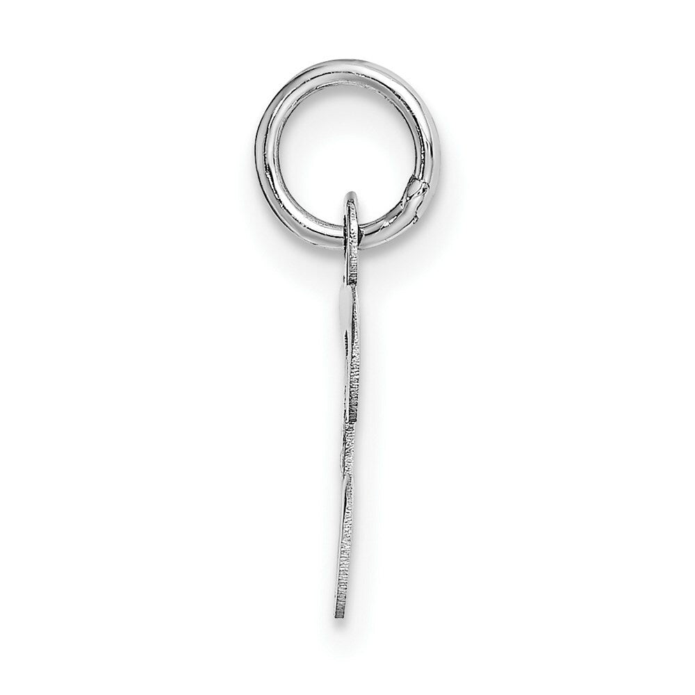 14K White Gold Small Script Initial Letter T Charm Pendant