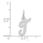 Load image into Gallery viewer, 14K White Gold Small Script Initial Letter T Charm Pendant
