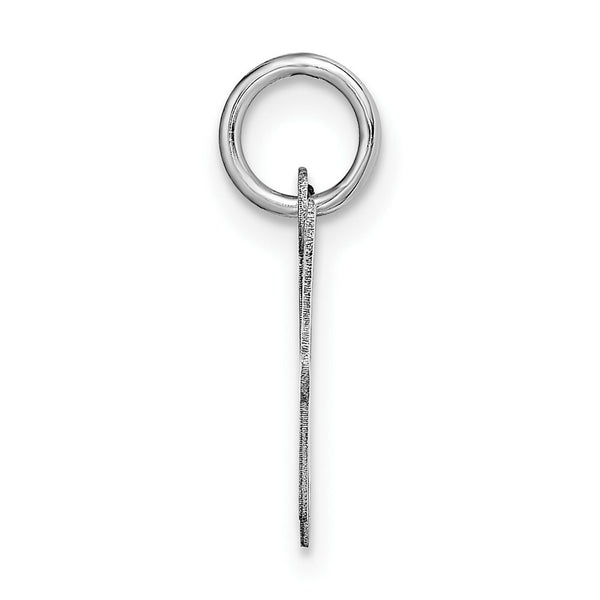 14K White Gold Small Script Initial Letter W Charm Pendant