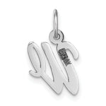 Load image into Gallery viewer, 14K White Gold Small Script Initial Letter W Charm Pendant
