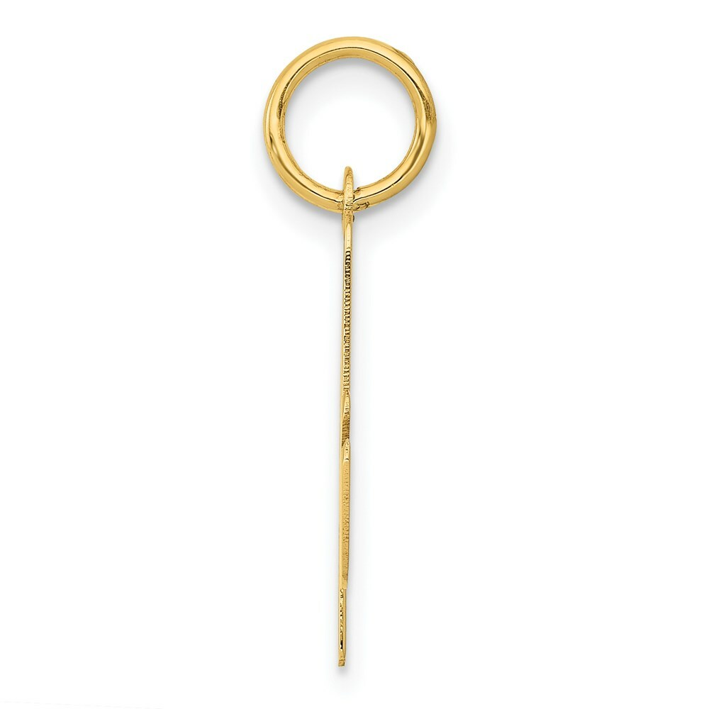 14K Yellow Gold Medium Script Initial Letter A Charm Pendant