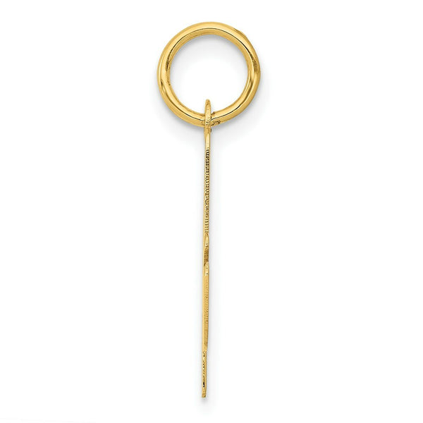 14K Yellow Gold Medium Script Initial Letter A Charm Pendant