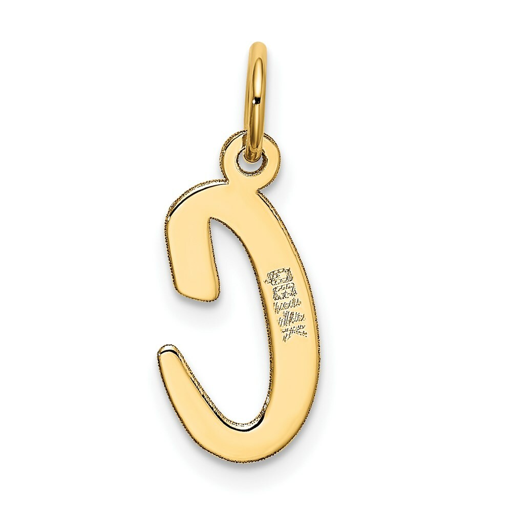 14K Yellow Gold Medium Script Initial Letter C Charm Pendant