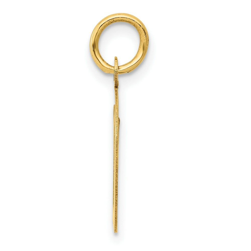 14K Yellow Gold Medium Script Initial Letter D Charm Pendant