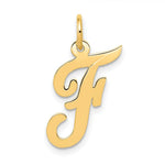 Load image into Gallery viewer, 14K Yellow Gold Medium Script Initial Letter F Charm Pendant
