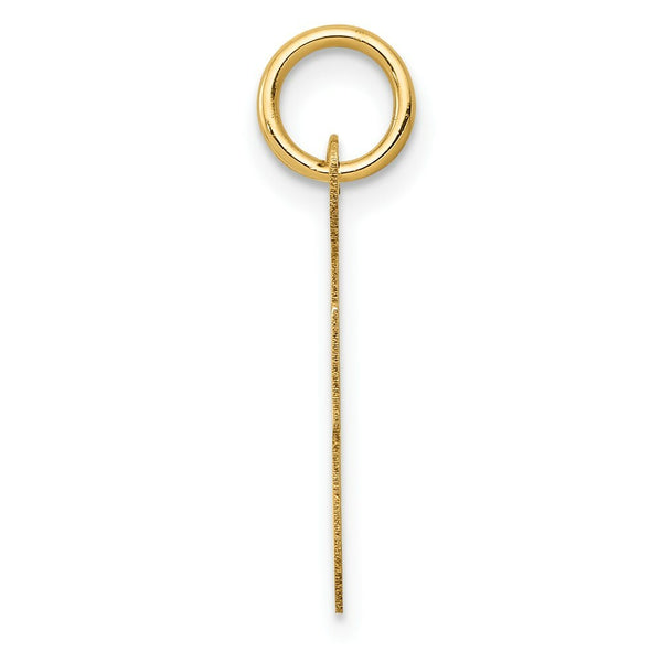 14K Yellow Gold Medium Script Initial Letter F Charm Pendant