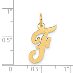 Load image into Gallery viewer, 14K Yellow Gold Medium Script Initial Letter F Charm Pendant
