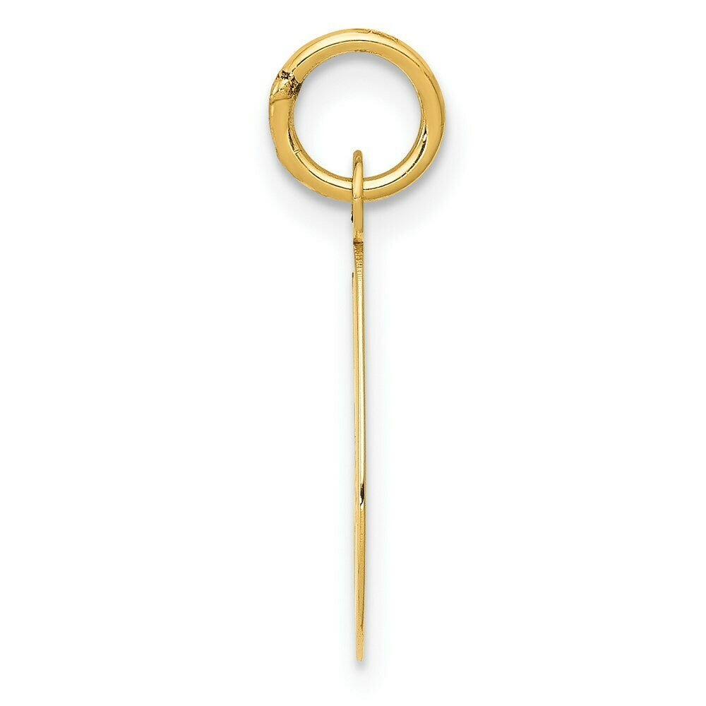 14K Yellow Gold Medium Script Initial Letter G Charm Pendant