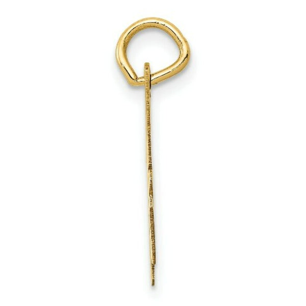 14K Yellow Gold Medium Script Initial Letter H Charm Pendant