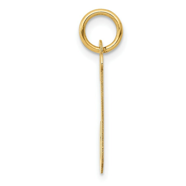 14K Yellow Gold Medium Script Initial Letter J Charm Pendant
