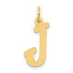 Load image into Gallery viewer, 14K Yellow Gold Medium Script Initial Letter J Charm Pendant

